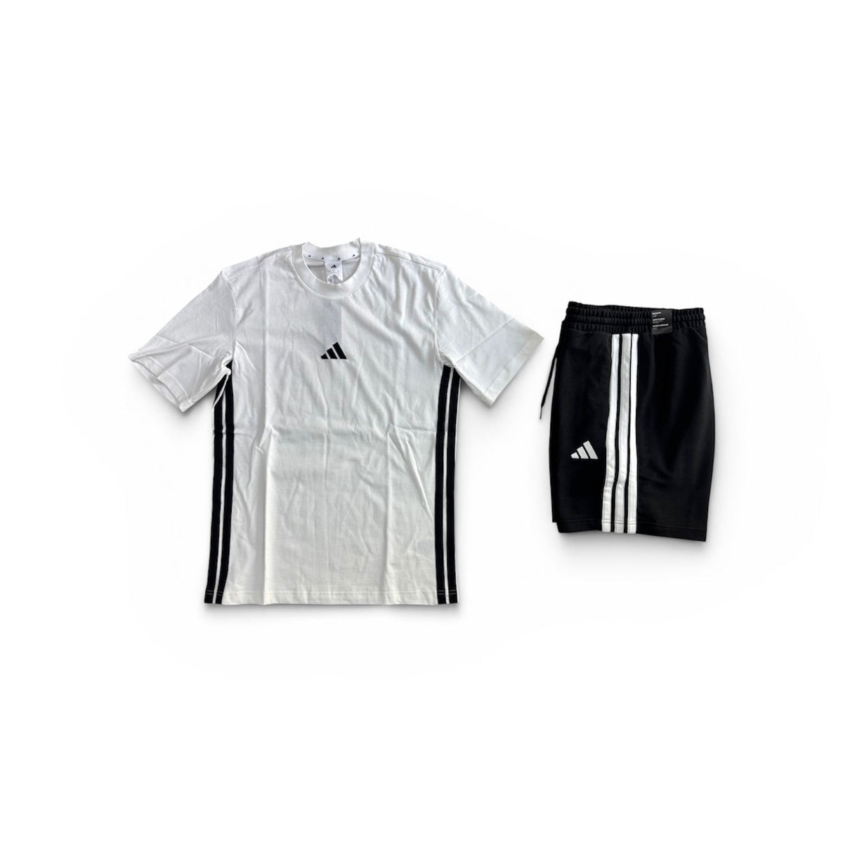 T-SHIRT+SHORT WHITE BLACK