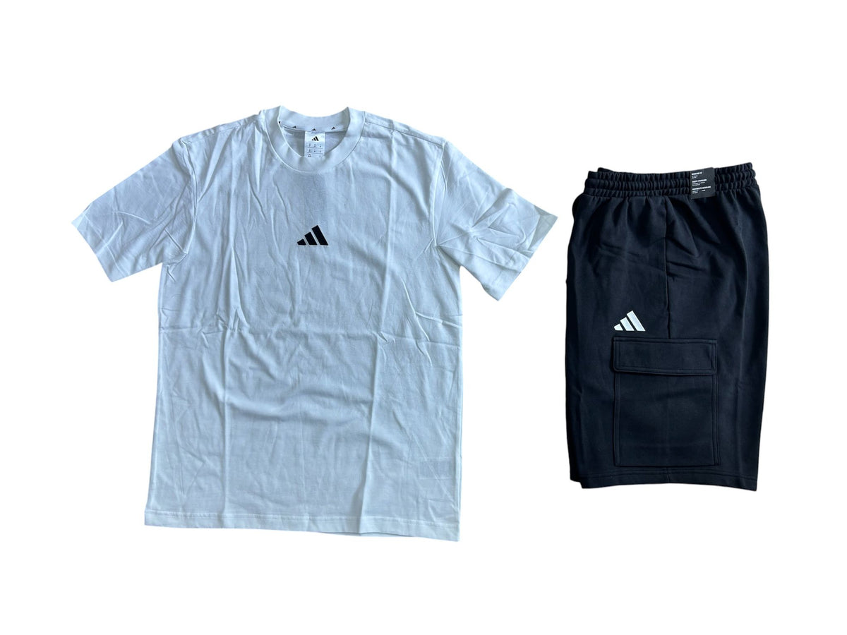 T-SHIRT+SHORT WHITE BLACK