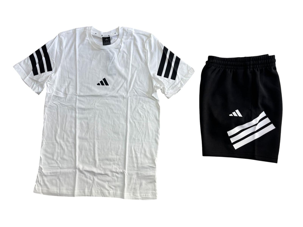 T-SHIRT+SHORT WHITE BLACK